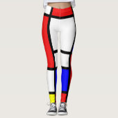 Leggings Abrégé sur jaune bleu rouge blanc de modernisme (Devant)