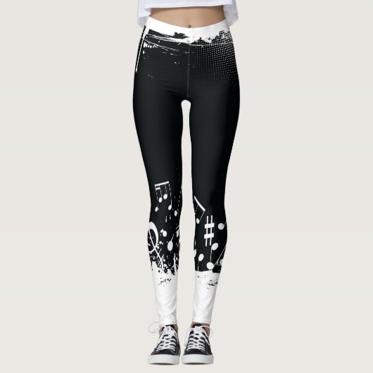 Leggings Abrégé sur notes de musique (Devant)