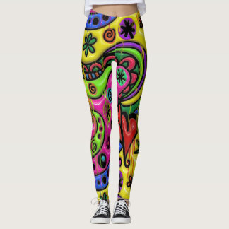 Leggings Abrégé sur peinture d'égoutture de griffonnage de