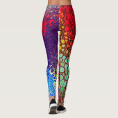 LEGGINGS ABSENCE D'INTERNET DE MARBAGE ABSTRAIT MULTICOLORE (Dos)