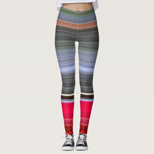 Leggings Abstract #1: Red and Grey (Devant)