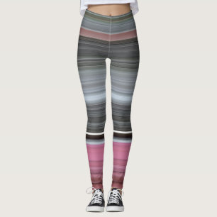 Leggings Abstract #1: Rose et grey