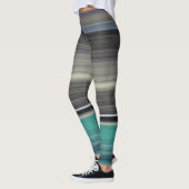 Leggings Abstract #1: Teal and grey (Gauche)