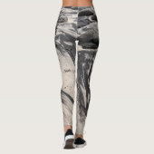 Leggings Abstract Black and White Sand Textures with Rocks (Dos)