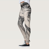 Leggings Abstract Black and White Sand Textures with Rocks (Gauche)