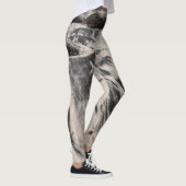 Leggings Abstract Black and White Sand Textures with Rocks (Droite)