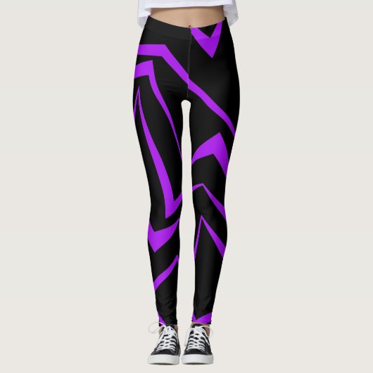 Leggings Abstract, bold, vibrant geometric zigzag pattern (Devant)