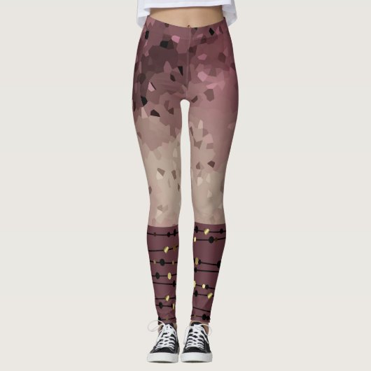 Leggings Abstract, brown, rose, rose (Devant)