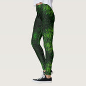 Leggings Abstract Cyber Pattern | Black & Lime Plasma (Gauche)
