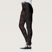Leggings Abstract Cyber Pattern | Crimson Flux (Gauche)