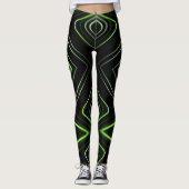 Leggings Abstract Cyber Pattern | Neon Green Glow (Devant)