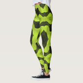 Leggings Abstract Cyber Pattern | Neon Lime & Black (Gauche)