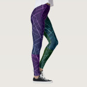 Leggings Abstract Cyber Pattern | Purple & Emerald Grid (Droite)