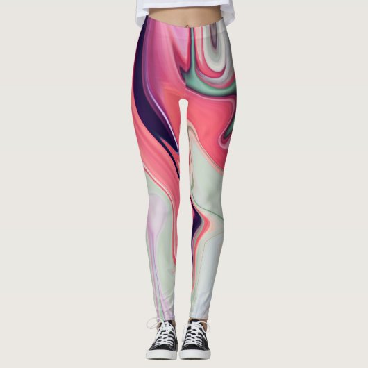 Leggings Abstract elegant fluide marble liquide (Devant)