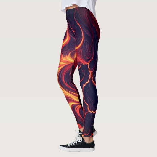 Leggings Abstract Fire Marble – Seamless Fiery Fluid Patter (Gauche)