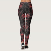 Leggings Abstract Geometric Pattern | Black and Red (Dos)