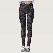 Leggings Abstract Geometric Pattern | Black and Wine (Devant)