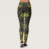 Leggings Abstract Geometric Pattern | Black and Yellow (Dos)