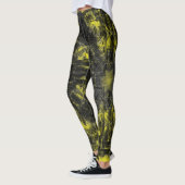 Leggings Abstract Geometric Pattern | Black and Yellow (Gauche)