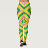 Leggings Abstract Geometric Pattern | Green, Yellow & Pink (Dos)