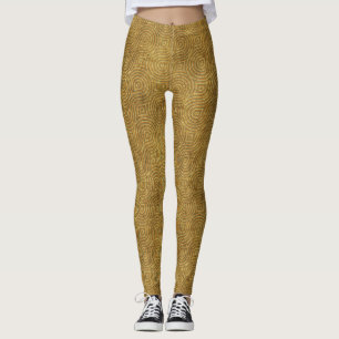 Leggings Abstract Goud en Oker Concentrische Ringe