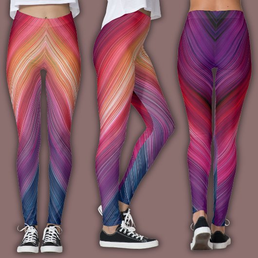 Leggings Abstract Gradient Pattern | Chevron Line