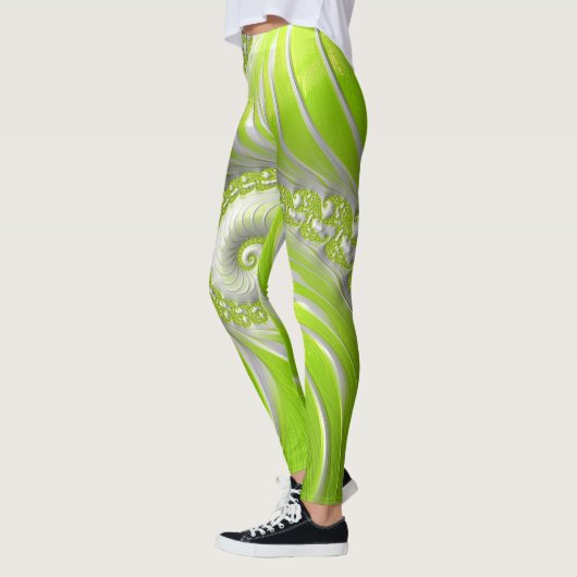 Leggings Abstract Lime Green (Gauche)
