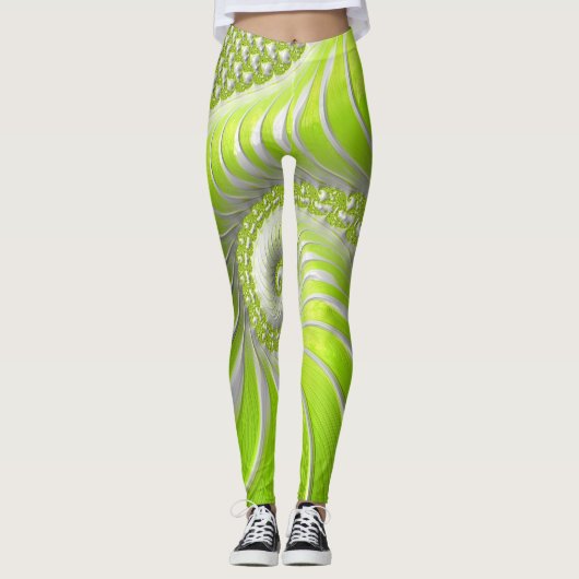 Leggings Abstract Lime Green (Devant)