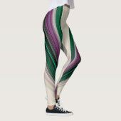 Leggings Abstract Line Pattern | Purple & Teal (Droite)