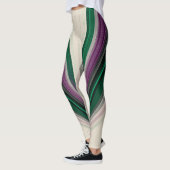 Leggings Abstract Line Pattern | Purple & Teal (Gauche)