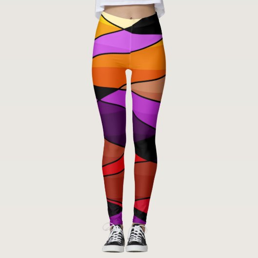 Leggings Abstract moderne geometric shapes triorange (Devant)