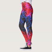 Leggings Abstract Neon Cracked Earth Pattern (Gauche)