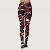 Leggings, abstract ontwerp, zwart, wit, rood leggings (Achterkant)
