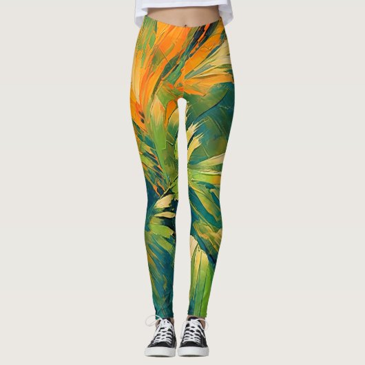 Leggings Abstract Palm Burst – Tropical Energy in Motion (Devant)