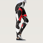 Leggings Abstract pattern - red, black and white. (Droite)
