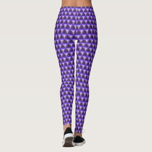Leggings Abstract Purple Cube Block Pattern (Dos)