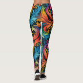 Leggings Abstract Rainbow Leaf Pattern (Dos)
