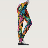 Leggings Abstract Rainbow Leaf Pattern (Droite)