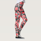 Leggings Abstract Red Dots and Tangled White Lines (Droite)
