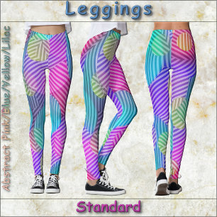 LEGGINGS - Abstract roze/blauw/geel/Lila