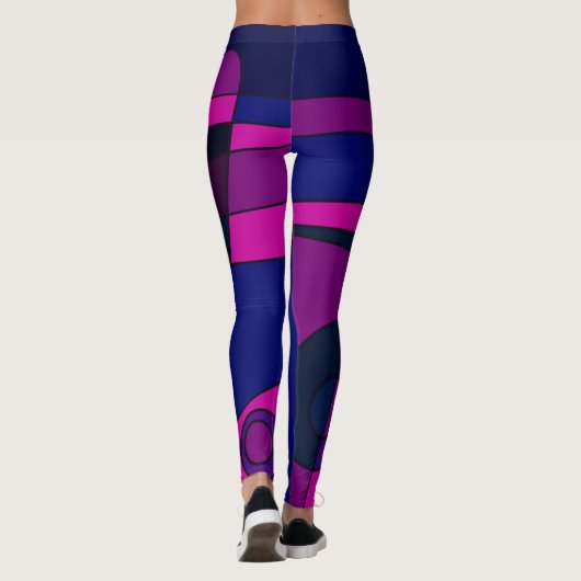 Leggings Abstract surfbaar dieproze blauw (Achterkant)