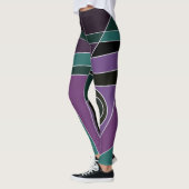 Leggings Abstract Surfende Blauwgroen Paars (Links)