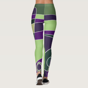 Leggings Abstract Surfred Green Paars