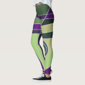 Leggings Abstract Surfred Green Paars (Links)
