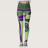 Leggings Abstract Surfred Green Paars (Voorkant)
