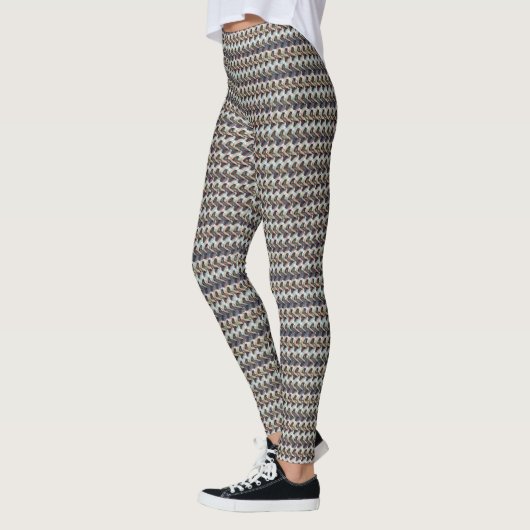 Leggings Abstract Zigzag Texture Pattern Design 1311 (Gauche)