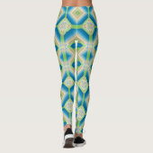 Leggings Abstraction formes géométriques bleu vert elem bla (Dos)