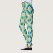 Leggings Abstraction formes géométriques bleu vert elem bla (Gauche)