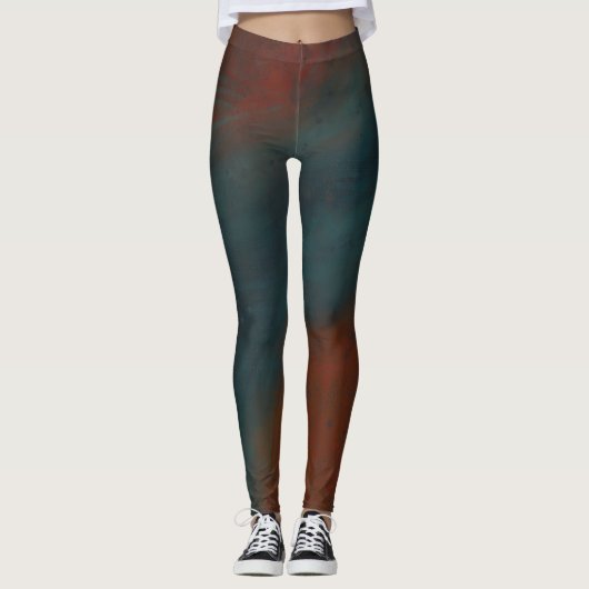 Leggings Abstrait 1 : rouges et bleus (Devant)