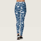 Leggings Abstrait 290523 Shibori bleu et blanc (Dos)
